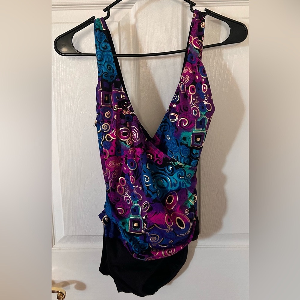 Longitude one piece bathing suit stomach control